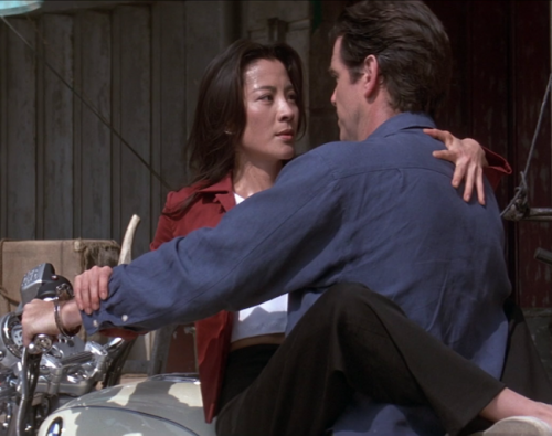 Pierce Brosnan and Michelle Yeoh in Tomorrow Never Dies (1997)